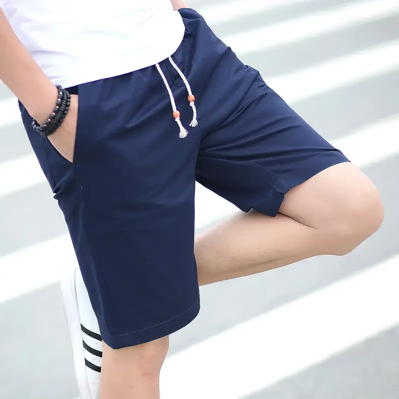 Men Cotton Beach Shorts Large Light Blue - Image 6