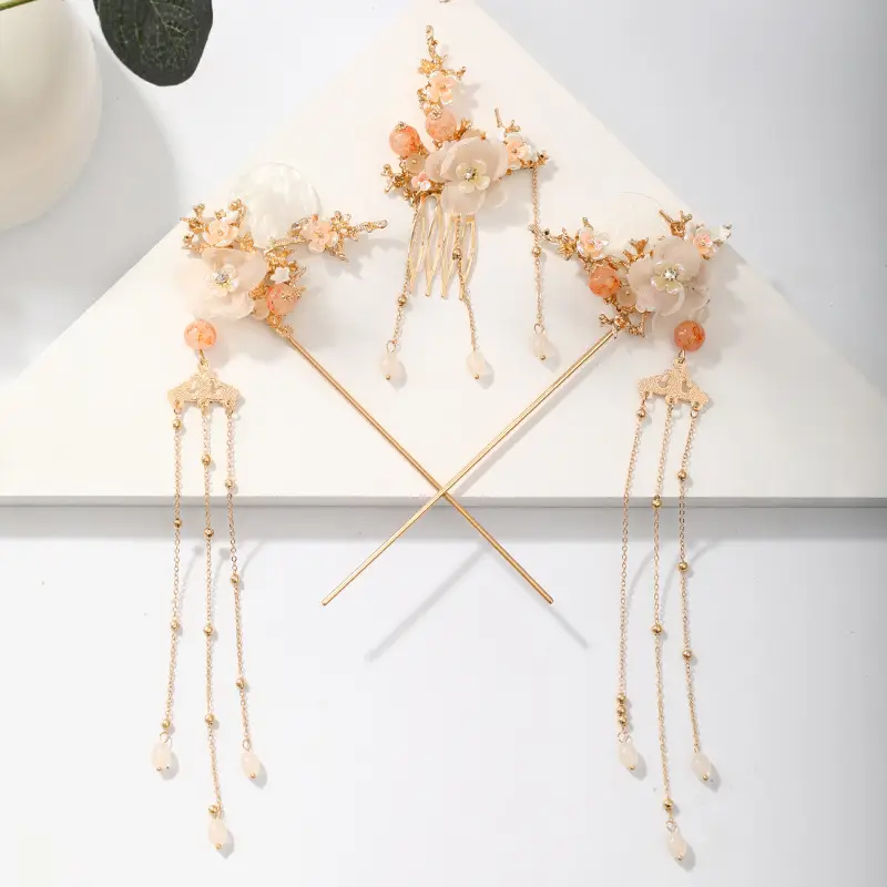 Tuan Ming Antique Hairpin with Flower Tassels - Image 2