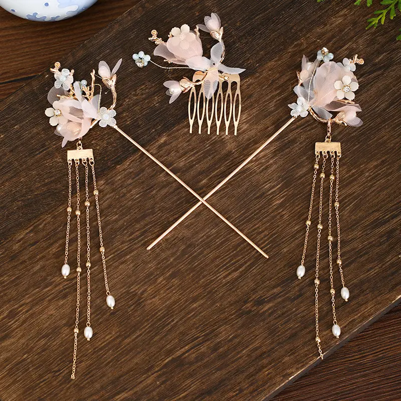 Tuan Ming Antique Hairpin with Flower Tassels - Image 5