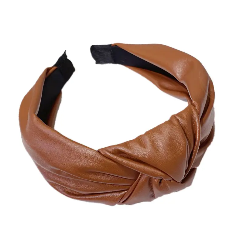Women's Pressed Hair Band with Leather & PU Material - Image 10