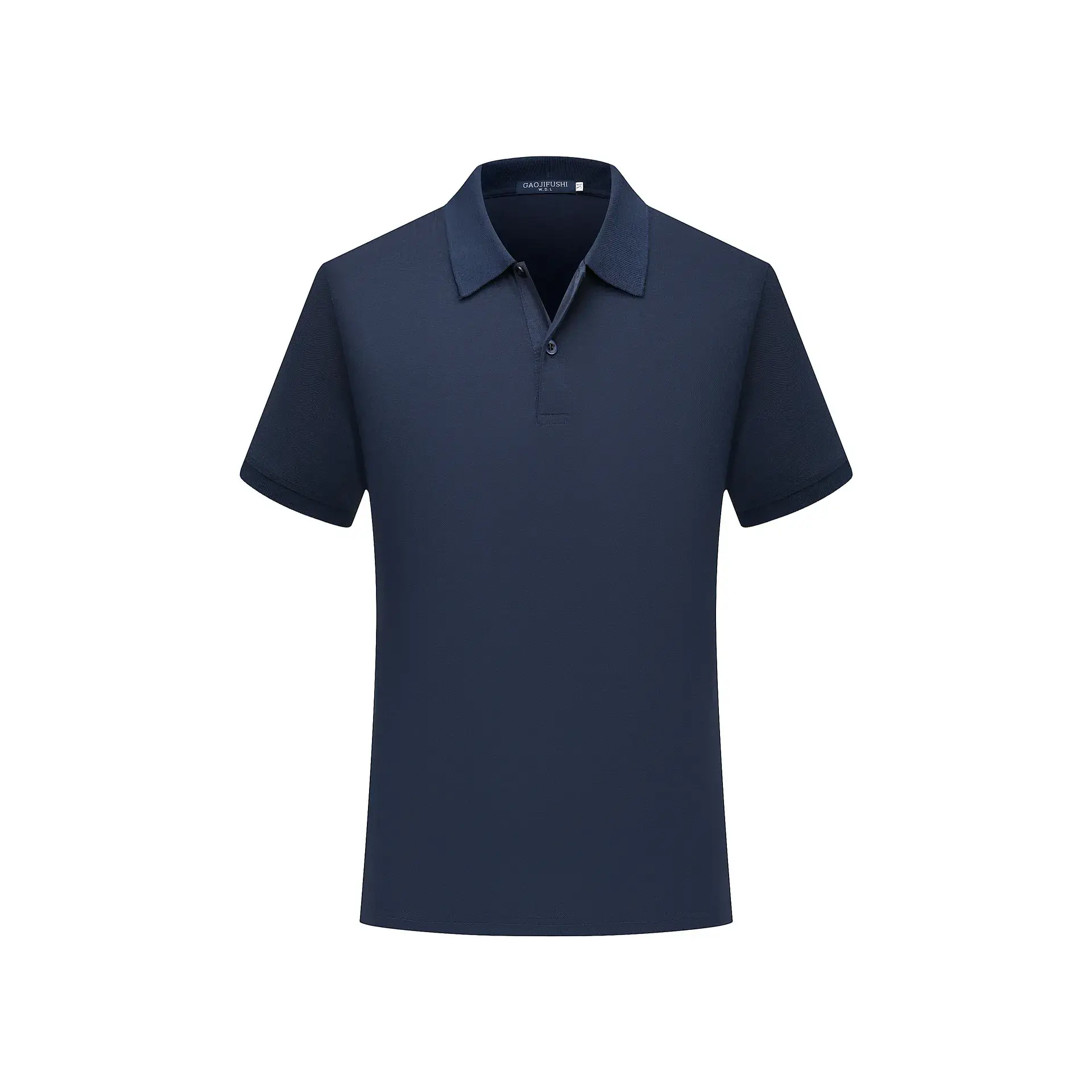 Men Navy Polo Shirt Short Sleeve Cotton Pearl Color - Image 8