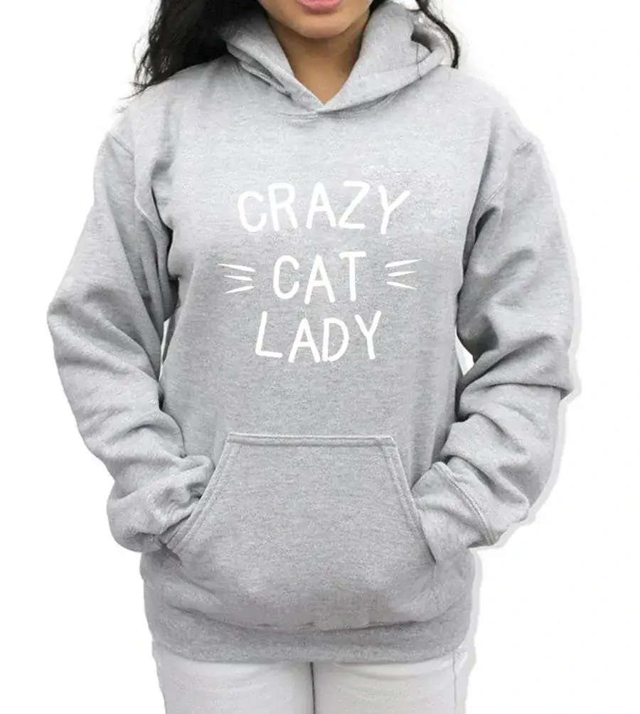 Crazy Cat Lady Hoodie Black Women's
