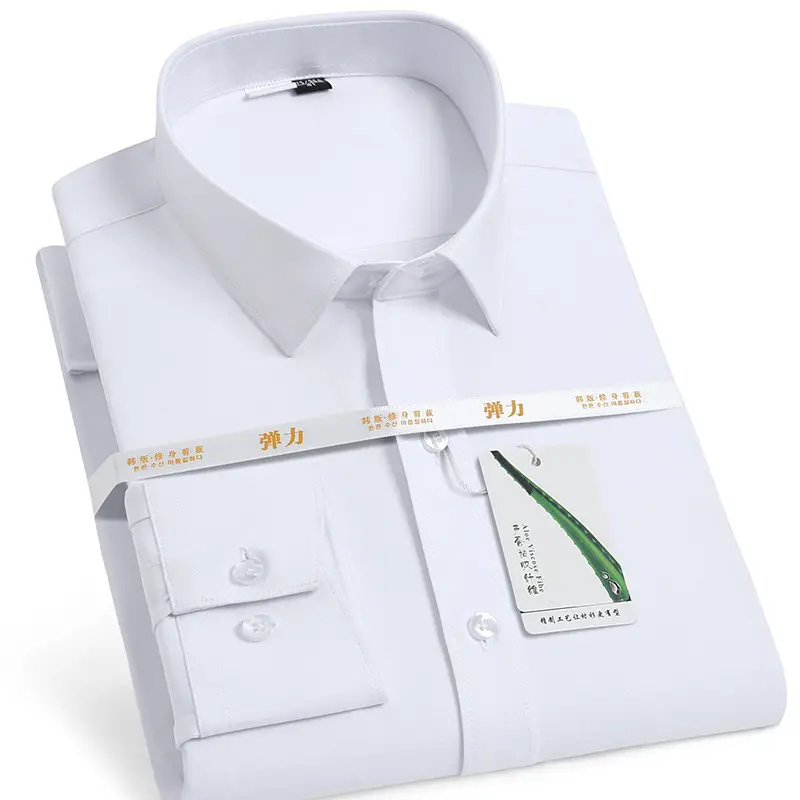 Men's Navy Blue Slim Fit Business Shirt - Image 9