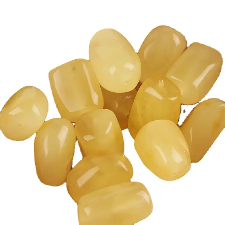 Natural Yellow Honey Barrel Beads for DIY Bracelets - Image 5