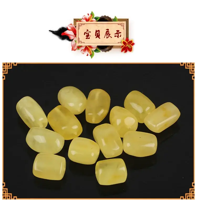 Natural Yellow Honey Barrel Beads for DIY Bracelets — feature 6