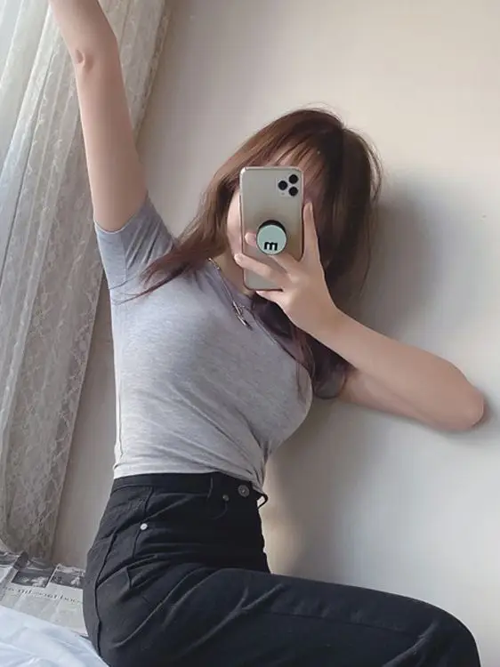 Women Slim Fit T-Shirt Summer Top T-shirt Round Neck - Image 7