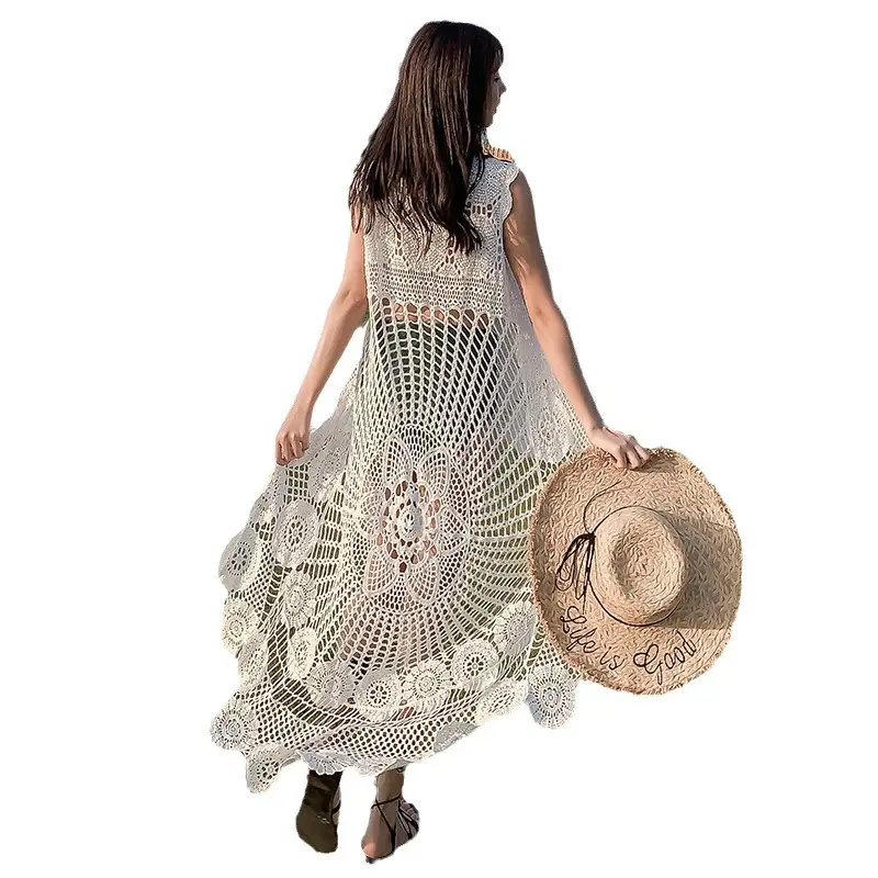 Spring Lace Crocheted Sweater Top for Women - Image 5