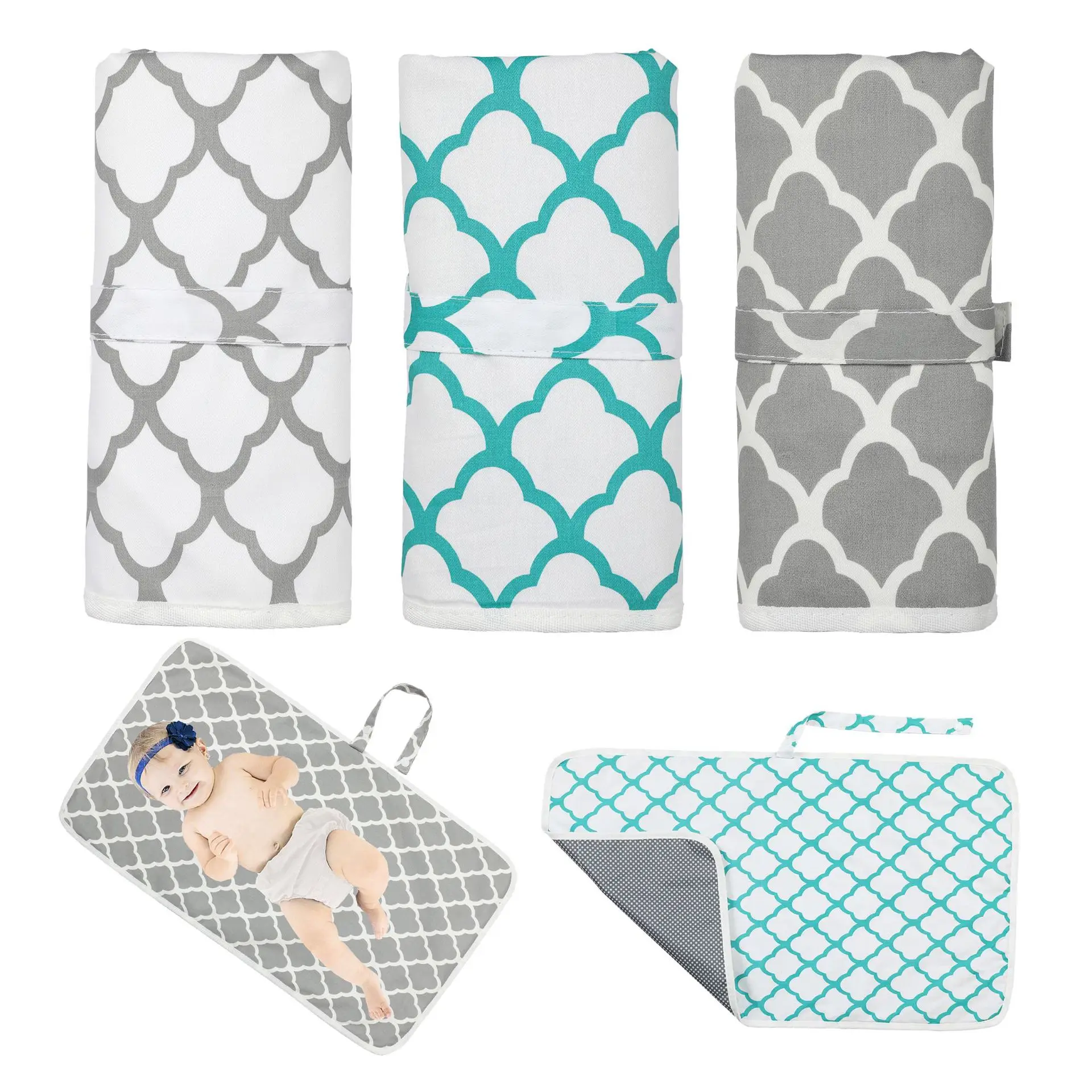 Portable Baby Diaper Changing Pad Foldable Cotton Wave - Image 16