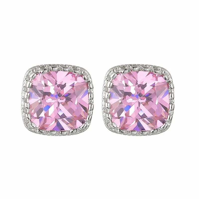 Korean Square Diamond Zircon Earrings for Women