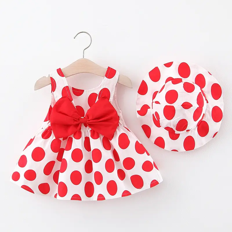 Girls Strawberry Printed Cotton Dress Set - Image 4