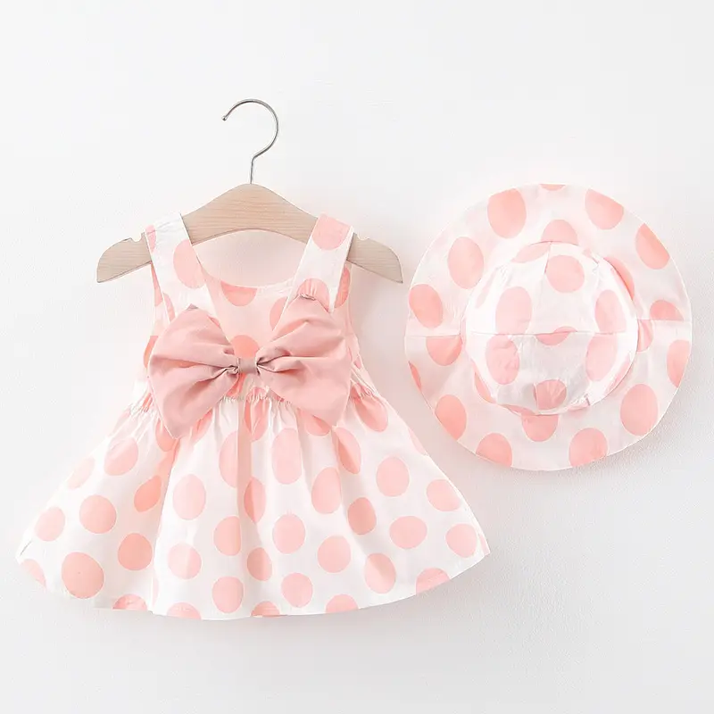 Girls Strawberry Printed Cotton Dress Set - Image 5
