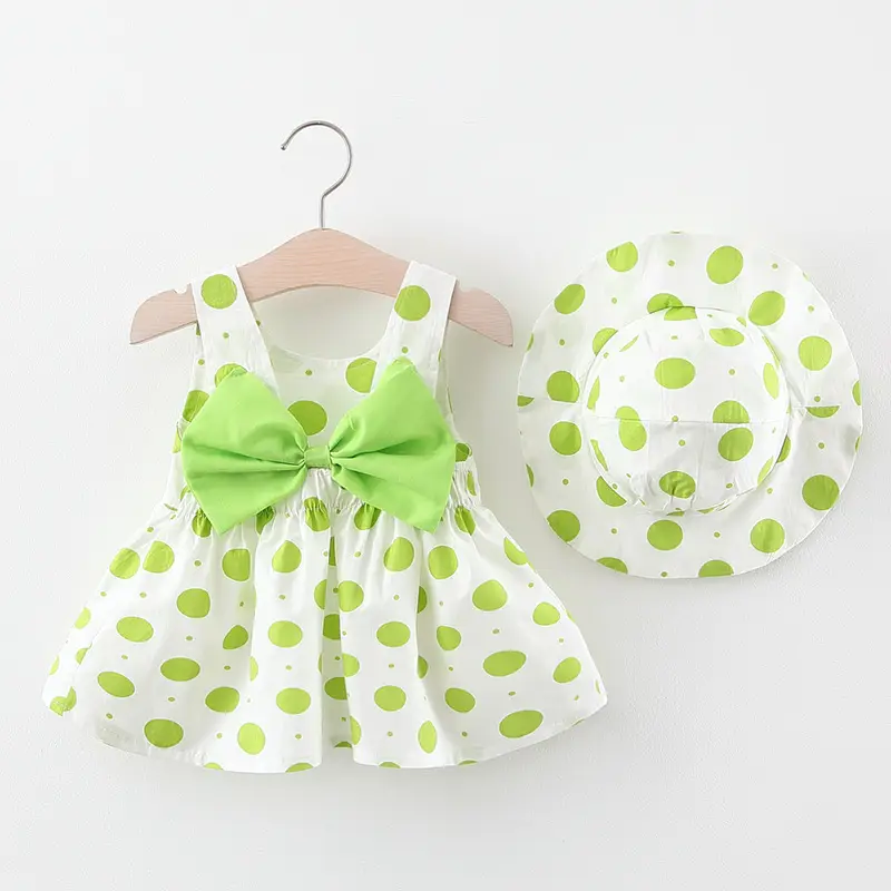 Girls Strawberry Printed Cotton Dress Set - Image 7