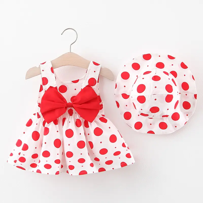 Girls Strawberry Printed Cotton Dress Set - Image 8