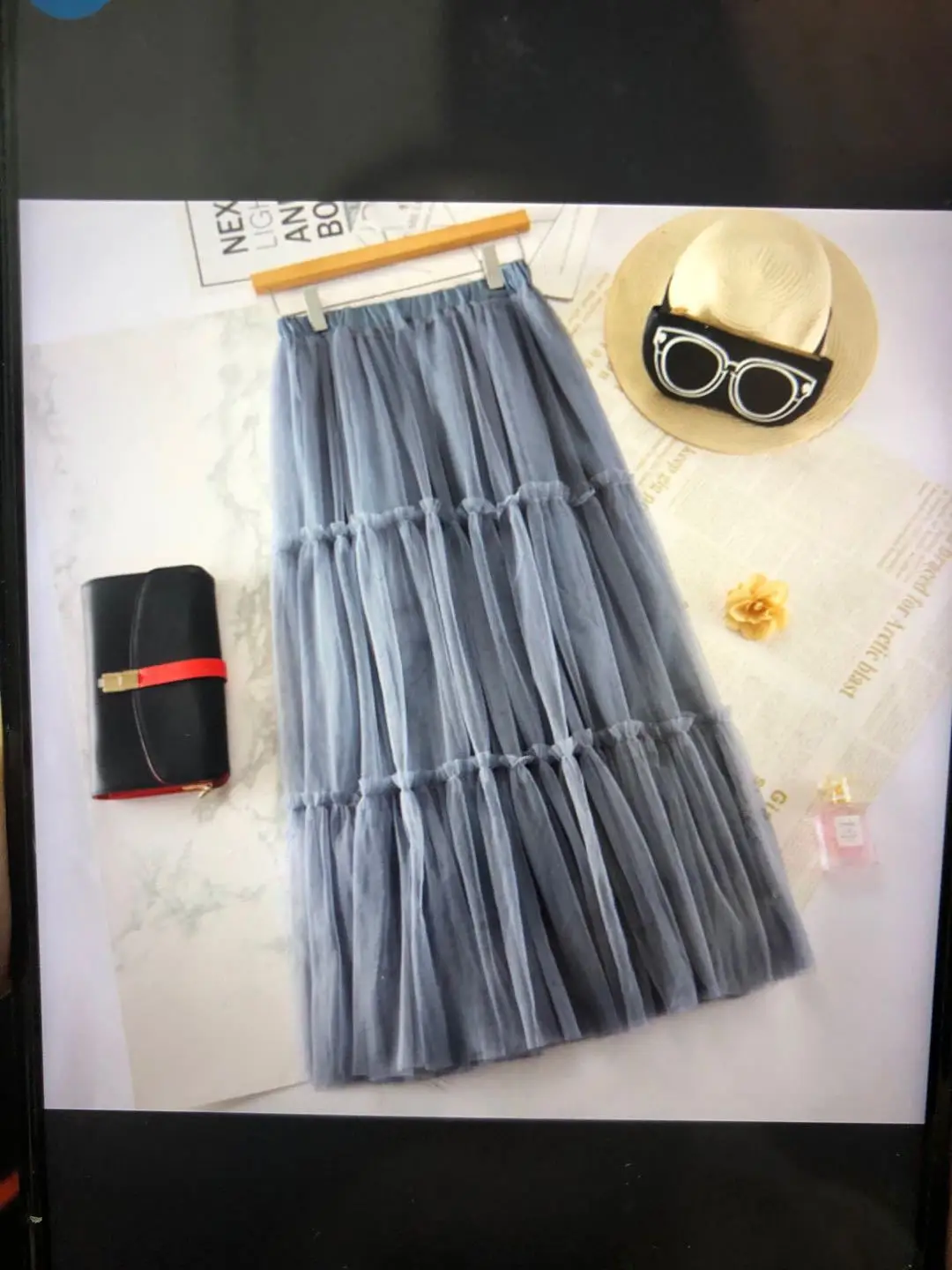 Spring Women's Mesh Pleated Fairy Skirt Large Swing Mid-Length - Image 5