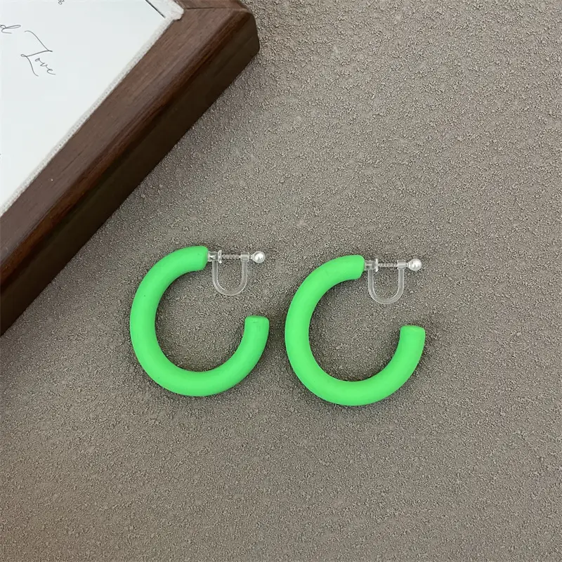 S925 Silver Needle Korean Acrylic Frosted Color Earrings for Women - Image 17