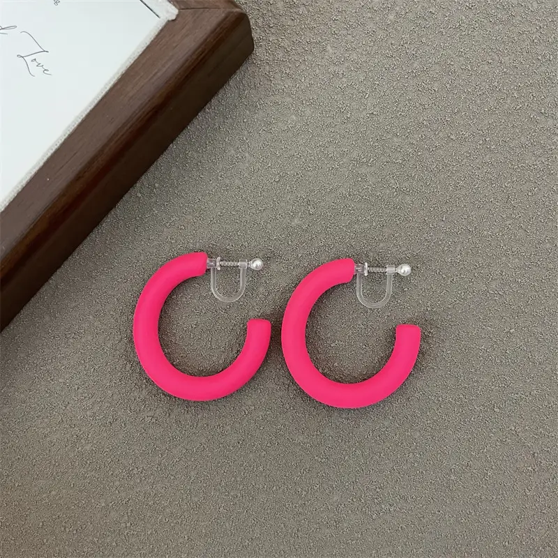 S925 Silver Needle Korean Acrylic Frosted Color Earrings for Women - Image 18