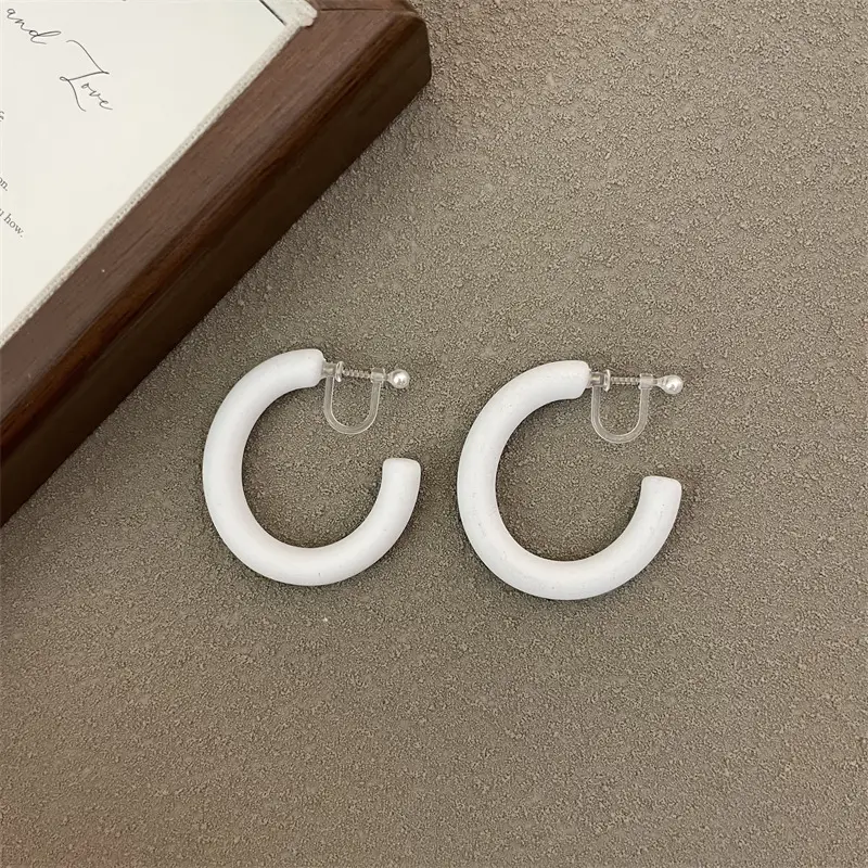 S925 Silver Needle Korean Acrylic Frosted Color Earrings for Women - Image 19