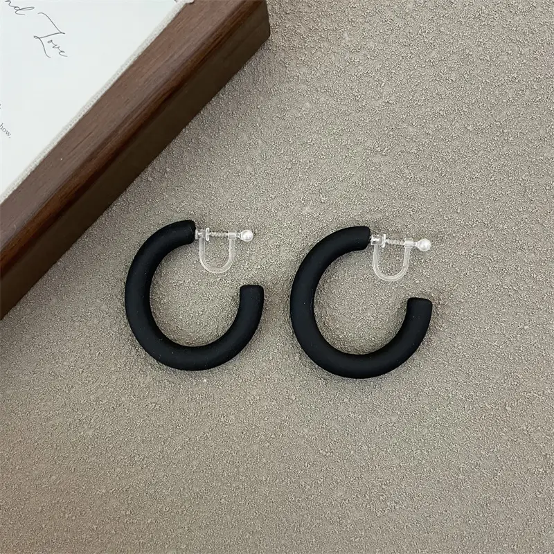 S925 Silver Needle Korean Acrylic Frosted Color Earrings for Women - Image 20