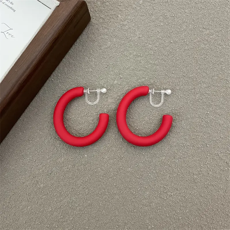 S925 Silver Needle Korean Acrylic Frosted Color Earrings for Women - Image 21