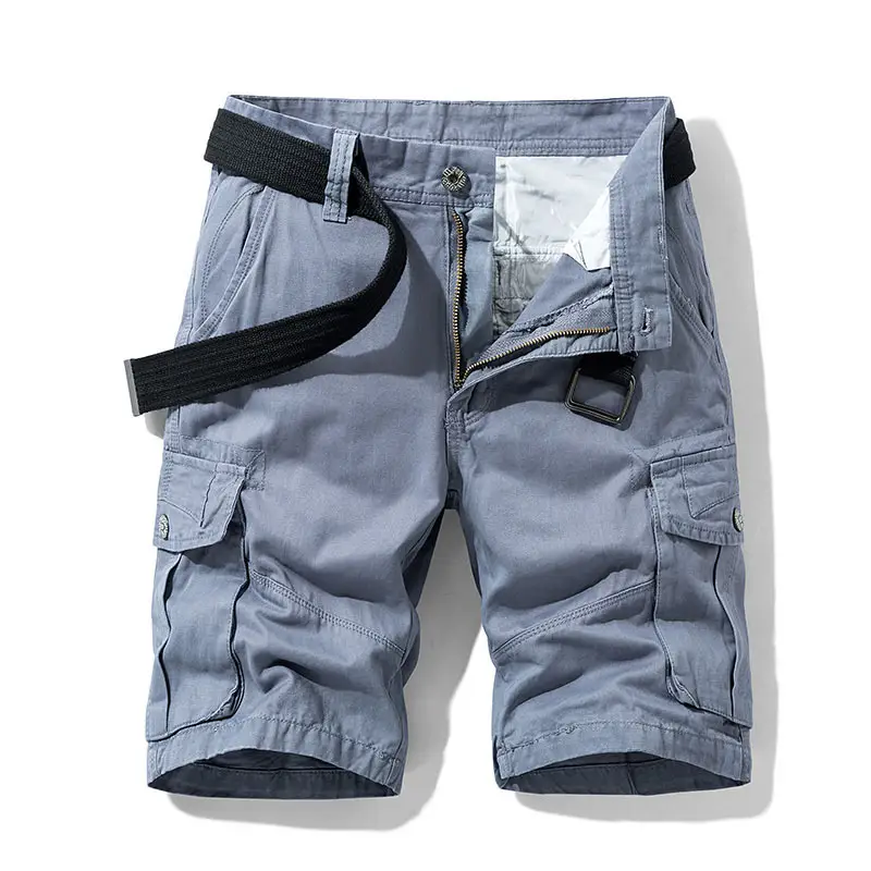 Men's Tan Multi-Pocket Cargo Shorts Summer Casual Wear