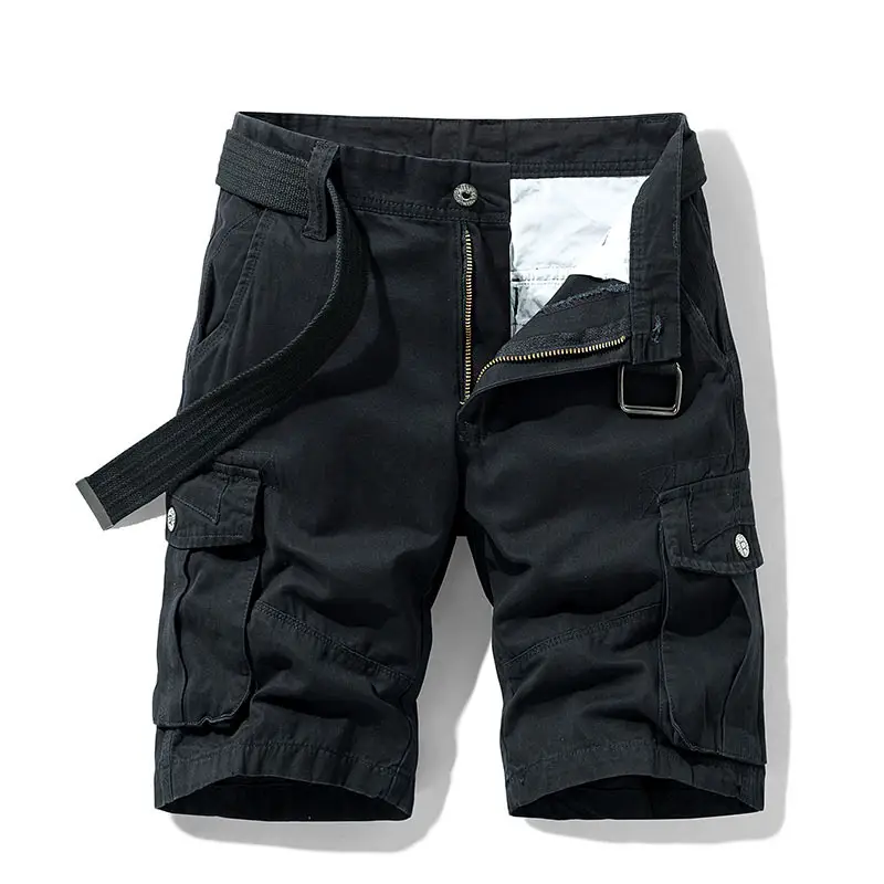 Men's Tan Multi-Pocket Cargo Shorts Summer Casual Wear