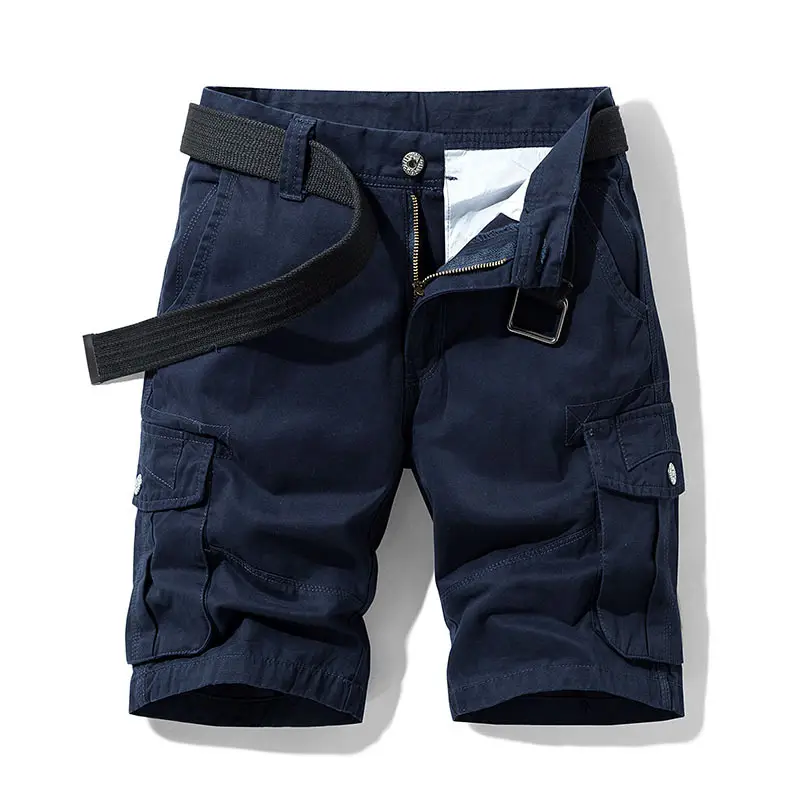 Men's Tan Multi-Pocket Cargo Shorts Summer Casual Wear