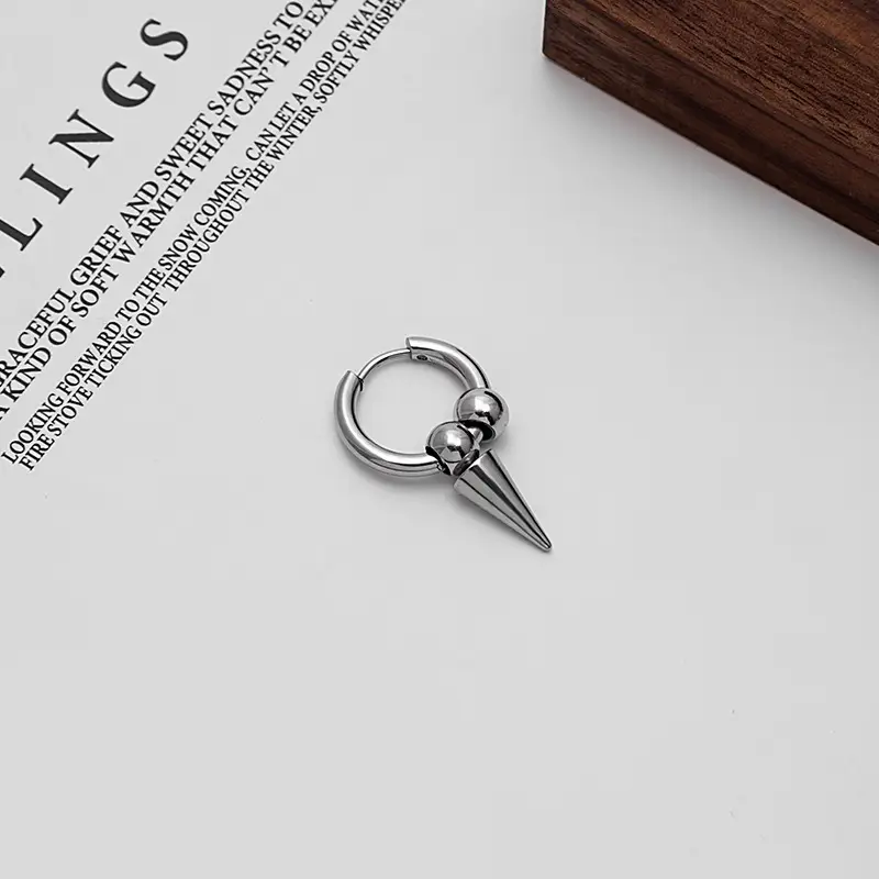 Stainless Steel Punk Tassel Ear Buckle Stud