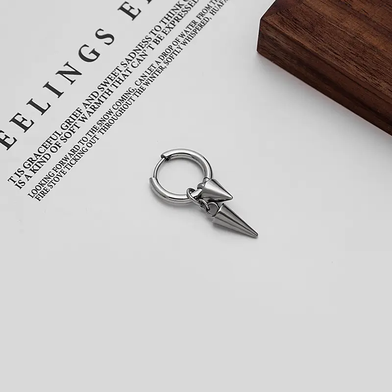 Stainless Steel Punk Tassel Ear Buckle Stud