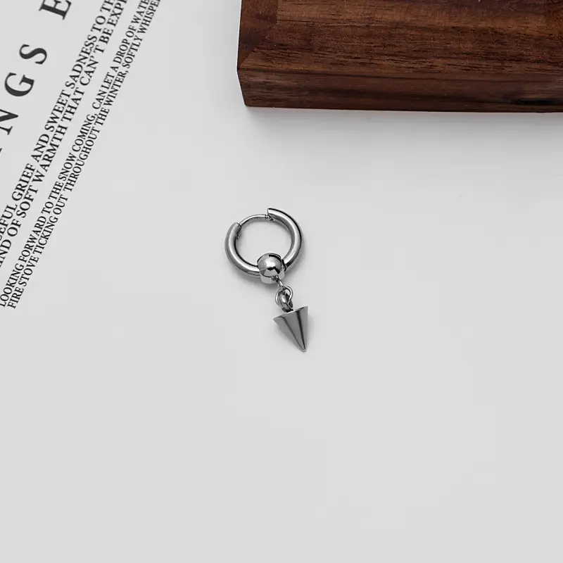 Stainless Steel Punk Tassel Ear Buckle Stud