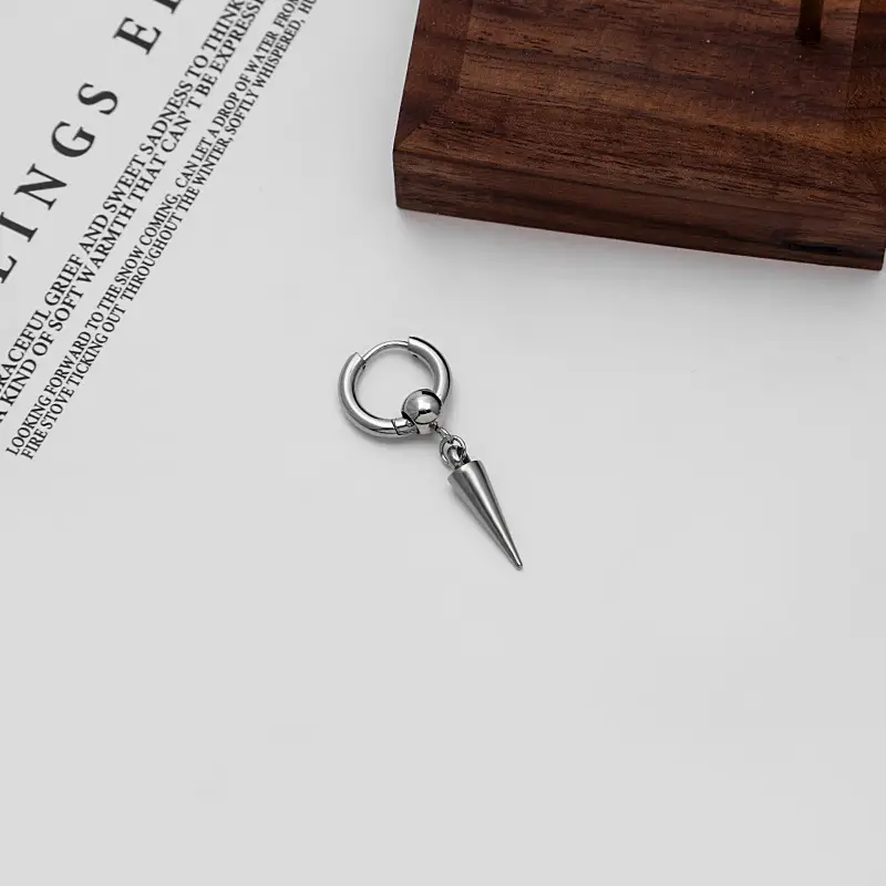 Stainless Steel Punk Tassel Ear Buckle Stud