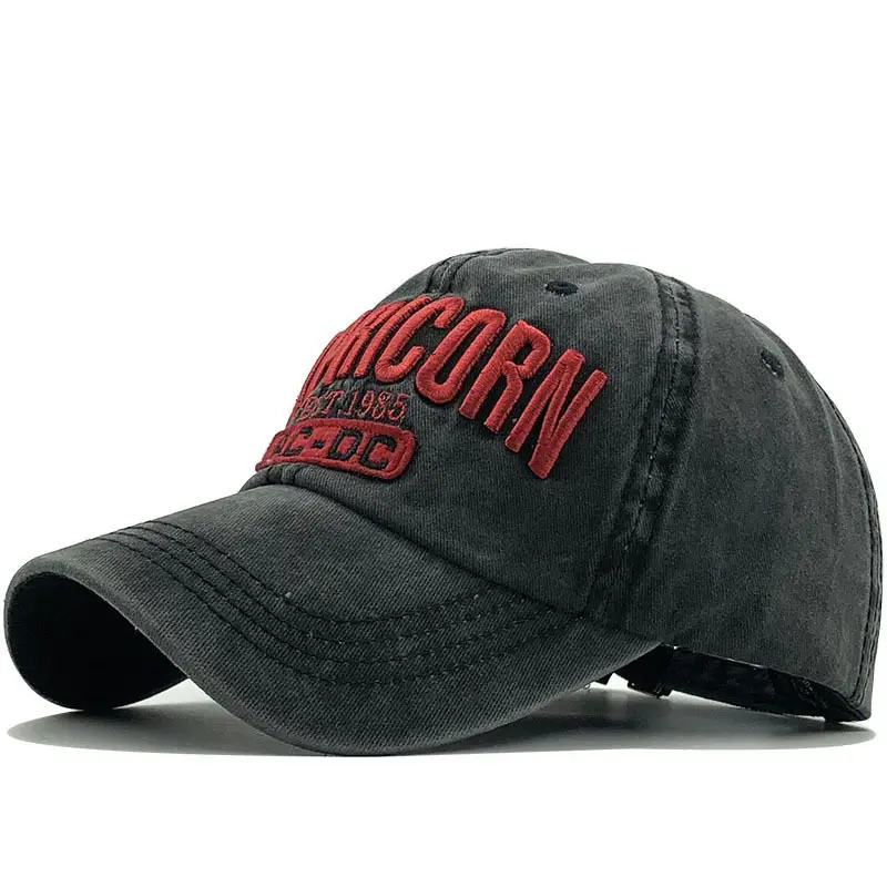 Men's Maroon Washed Letter Baseball Cap - Image 3