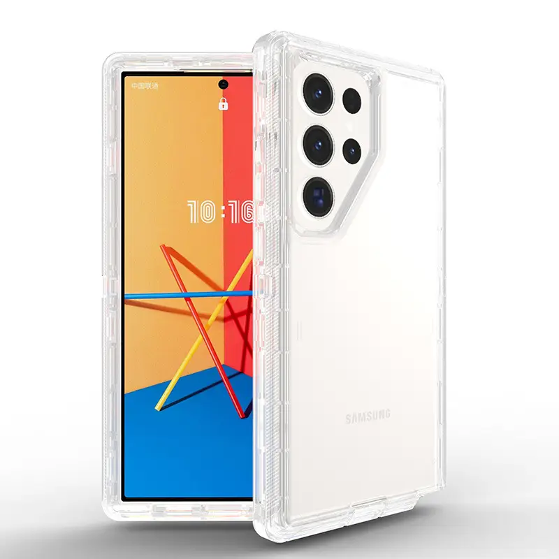 Transparent 3-In-1 Mobile Phone Case with Shock Absorption Design - Image 7