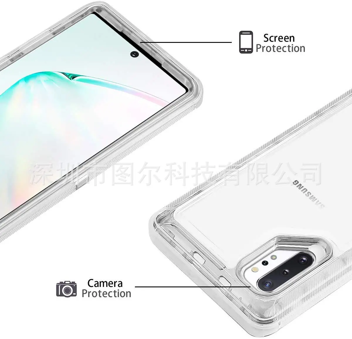 Transparent 3-In-1 Mobile Phone Case with Shock Absorption Design — feature 10