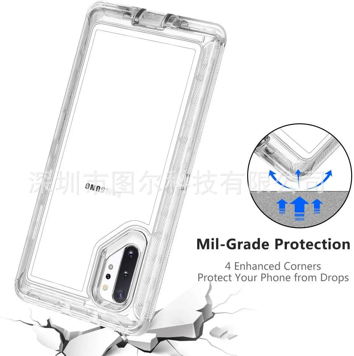 Transparent 3-In-1 Mobile Phone Case with Shock Absorption Design — feature 8