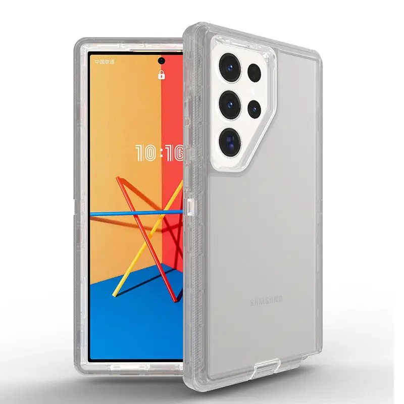 Transparent 3-In-1 Mobile Phone Case with Shock Absorption Design - Image 2