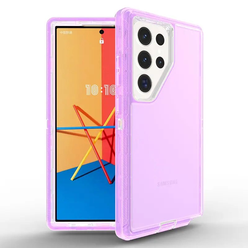 Transparent 3-In-1 Mobile Phone Case with Shock Absorption Design - Image 4