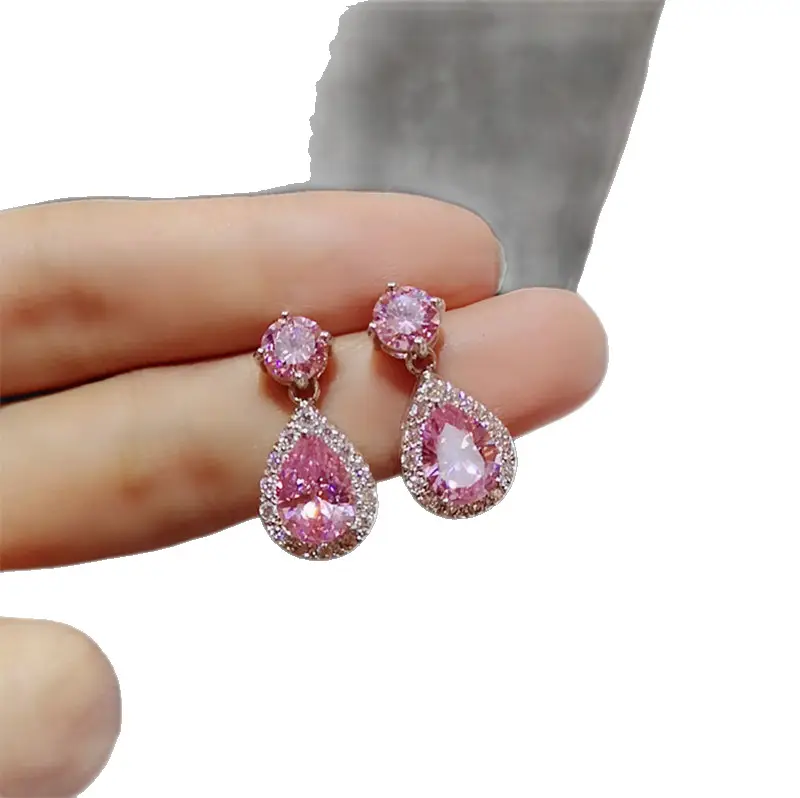 Multicolored Teardrop Earrings for Women Platinum Plated