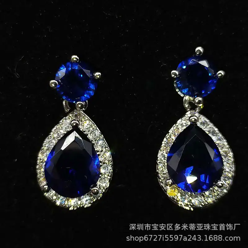Multicolored Teardrop Earrings for Women Platinum Plated