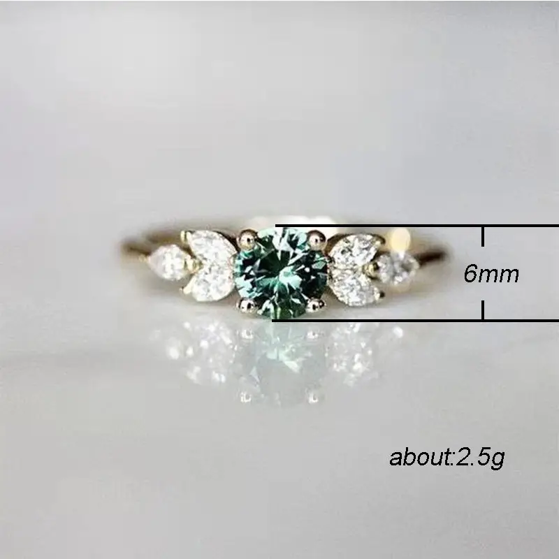 Women's Green Emerald Engagement Ring with Diamond Set — feature 9