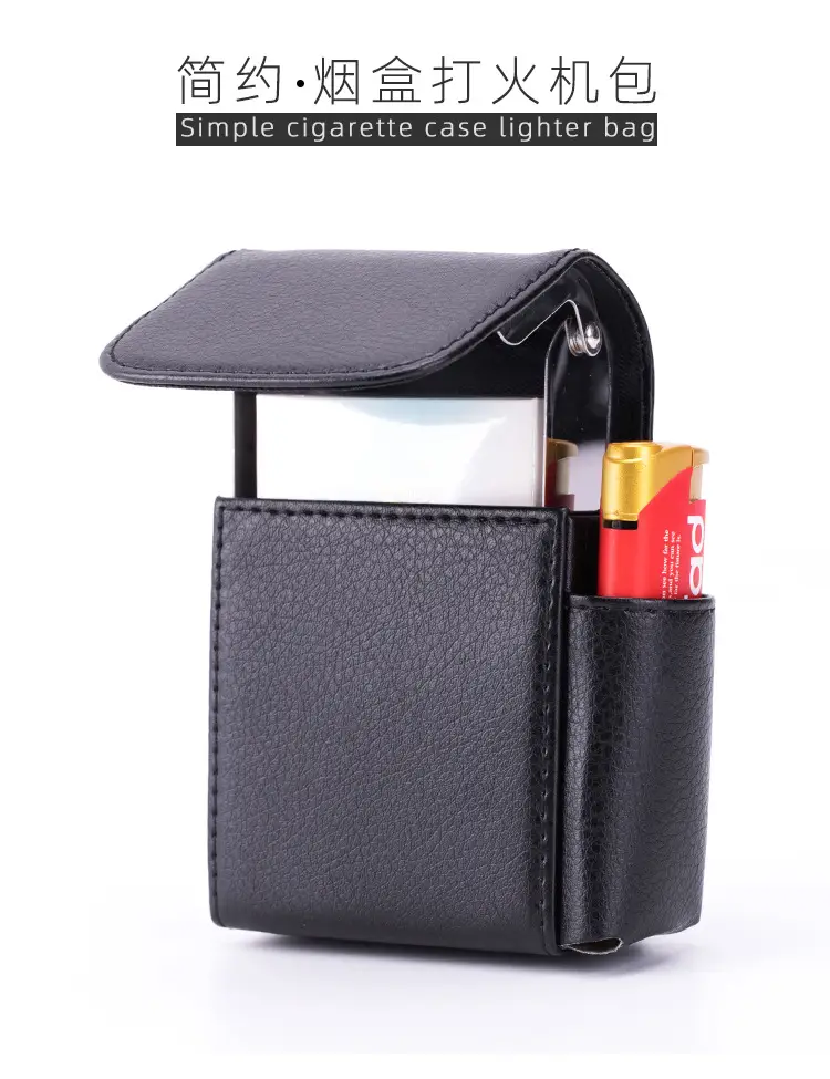 Men PU Leather Pressure-Cold Cigarette Bag Tan — feature 20
