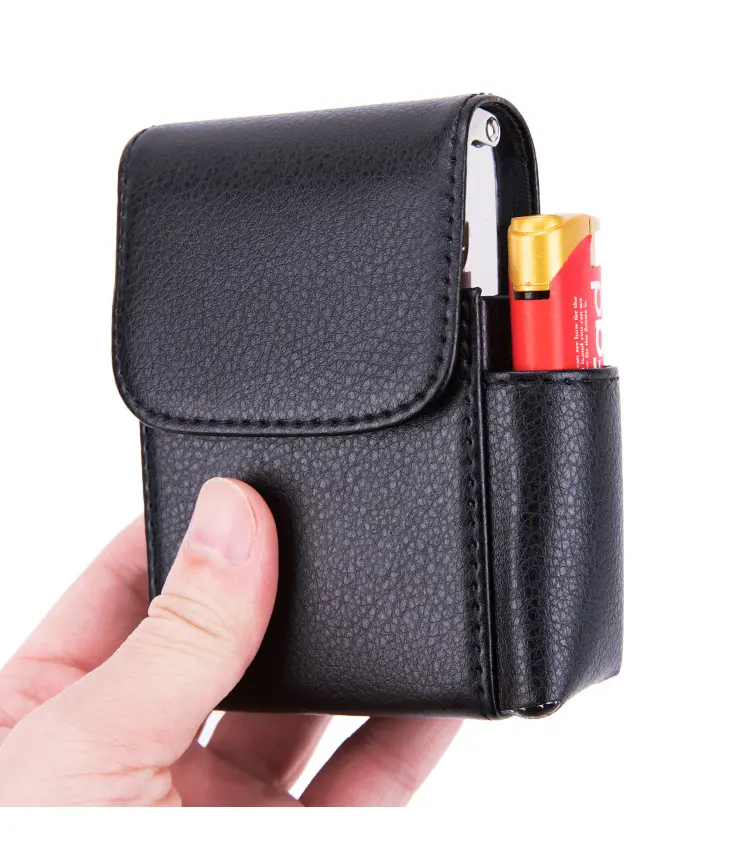 Men PU Leather Pressure-Cold Cigarette Bag Tan — feature 21