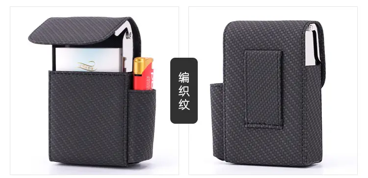 Men PU Leather Pressure-Cold Cigarette Bag Tan — feature 27