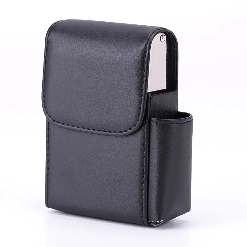 Men PU Leather Pressure-Cold Cigarette Bag Tan