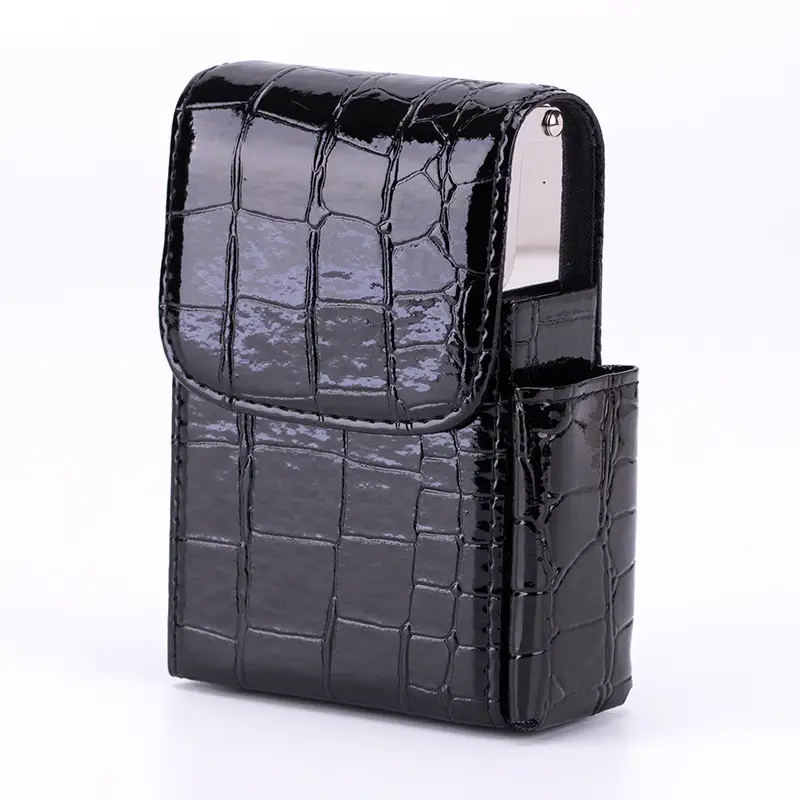 Men PU Leather Pressure-Cold Cigarette Bag Tan