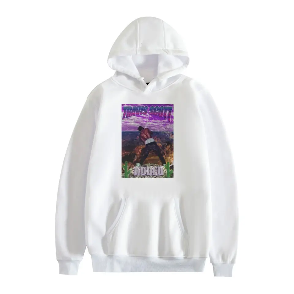 Red Hooded Sweatshirt with Graphic Print for Men Women - Image 2