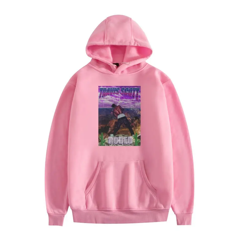 Red Hooded Sweatshirt with Graphic Print for Men Women - Image 5