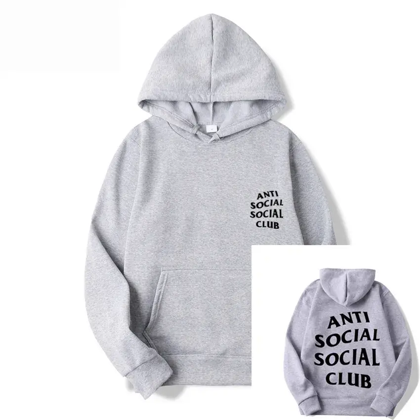 Anti Social Club Hoodie Grey Kanye Style - Image 15