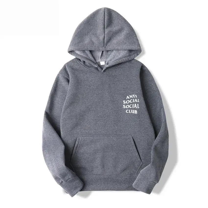 Anti Social Club Hoodie Grey Kanye Style - Image 3