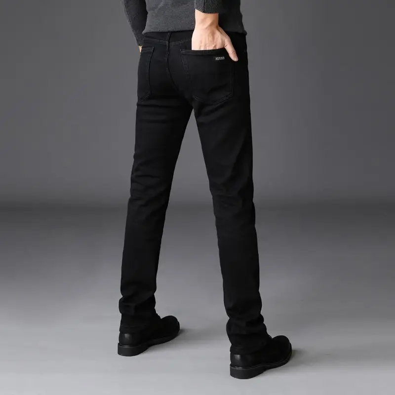 Men's Straight Fit Slim Jeans Blue Winter Style - Image 19