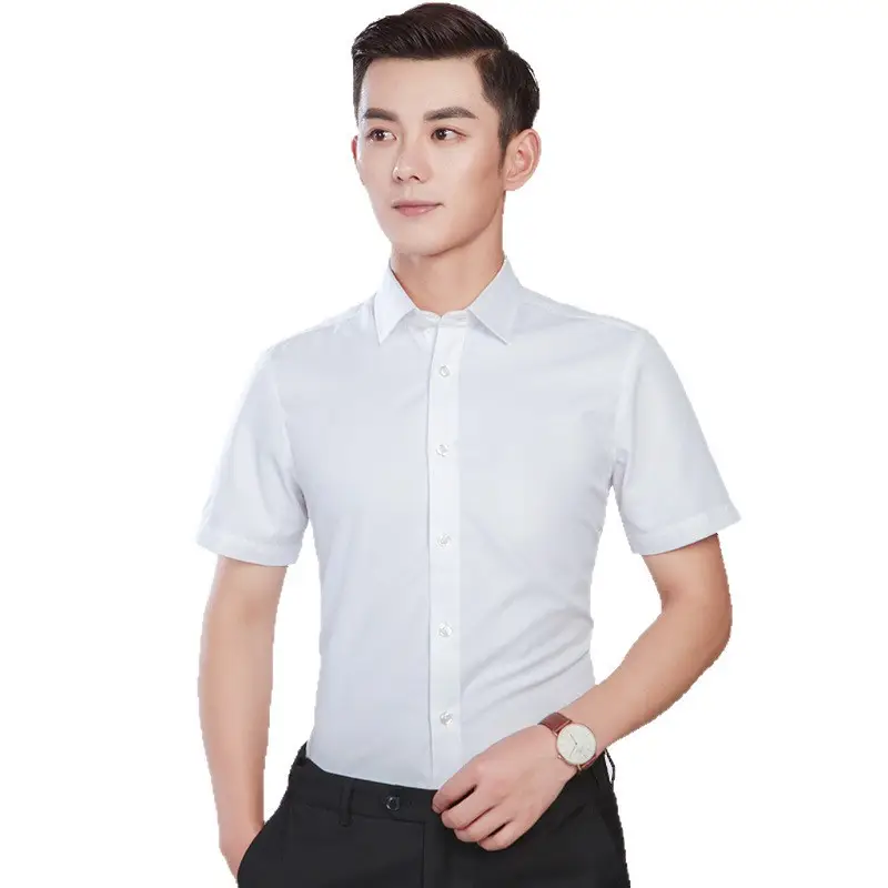 Men's White Formal Shirt with Logo
